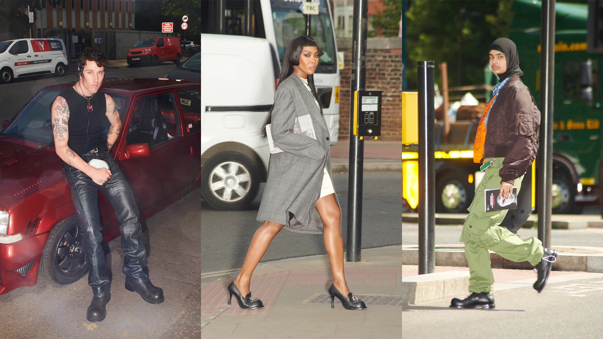 Naomi and Goldie hit south London in Martine Rose